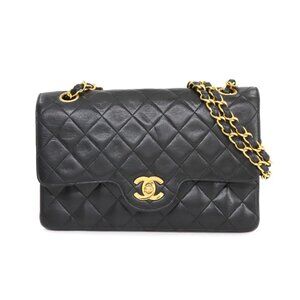 CHANEL Matelasse 23 Chain Shoulder Bag Leather Black Vintage 90275337